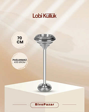 Krom Lobi Ayaklı Küllük 70 cm