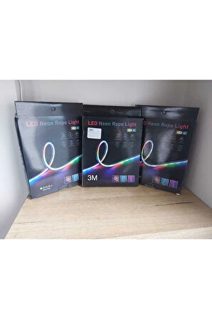 Bivotek RGB Kumandalı Sese Duyarlı Animasyonlu Neon Şerit Hortum Led USB ve App Uyumlu 3 Metre