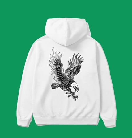 Kartal Baskılı Kapşonlu Hoodie / Sweatshirt