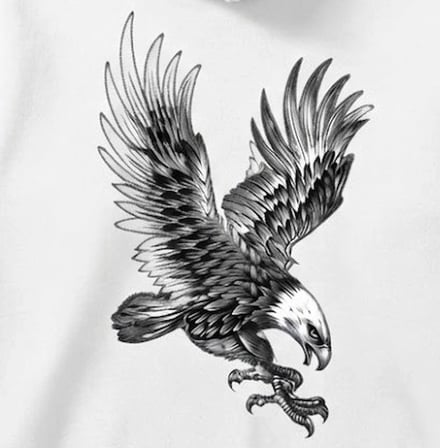 Kartal Baskılı Kapşonlu Hoodie / Sweatshirt