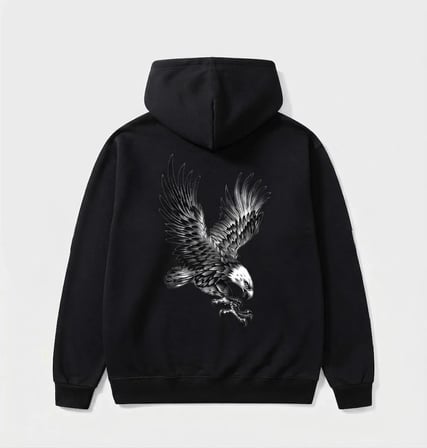 Kartal Baskılı Kapşonlu Hoodie / Sweatshirt