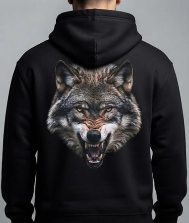Kurt baskılı Kapşonlu önü Fermuarsız Sweatshirt (kişiselleştirilebilir ürün)