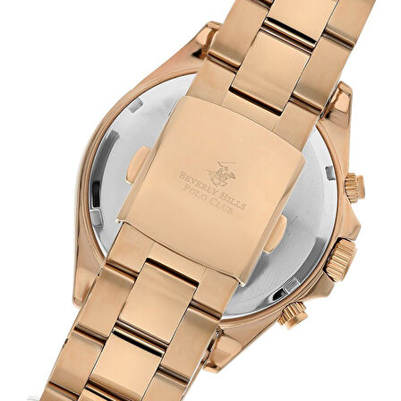Beverly Hills Polo Club BP3127X.440 Erkek Kol Saati | 42 mm Rose Gold Paslanmaz Çelik, Kahverengi Kadran