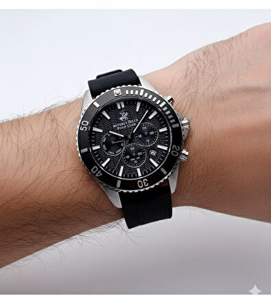 Beverly Hills Polo Club BP3277X.351 Erkek Kol Saati | 45mm, Seramik Bezel, Safir Cam, 10 ATM