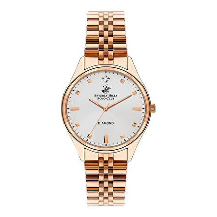 Beverly Hills Polo Club BP3390C.430 Kol Saati | 37 mm Rose Gold Kasa, Diamond Serisi