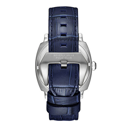 Beverly Hills Polo Club BP3687X.399 Otomatik Erkek Kol Saati | Lacivert Deri Kordon & Gümüş Kasa