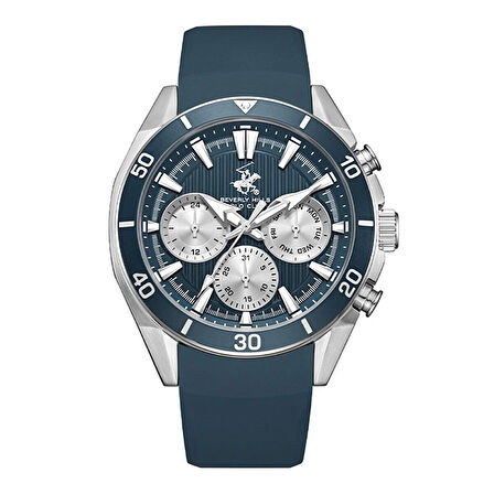 Beverly Hills Polo Club BP3730X.366 Erkek Kol Saati | Mavi Silikon Kordon & Gun Rengi Kasa