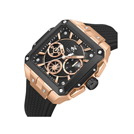 Beverly Hills Polo Club BP3742X.851 Erkek Kol Saati | Rose Gold Kasa & Silikon Kordon