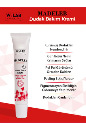 W-Lab Cosmetics Madeleb Dudak Bakım Kremi + Madeleb Krem Set