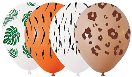 Benim Marifetlerim Karışık Desenli Safari Balon 12 inch 10 Adet