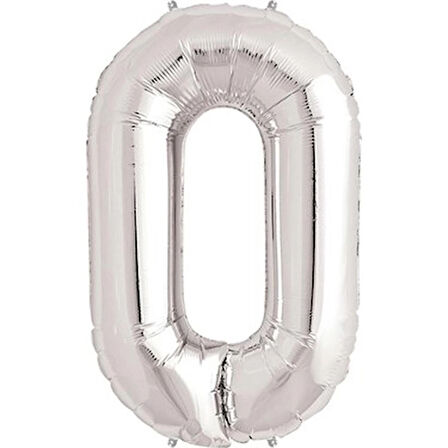 Benim Marifetlerim 0 Rakamı Gümüş Folyo Balon 34 inch 86 cm