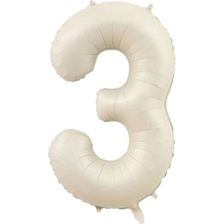 Benim Marifetlerim 3 Rakamı Krem Folyo Balon 34 inch 86 cm