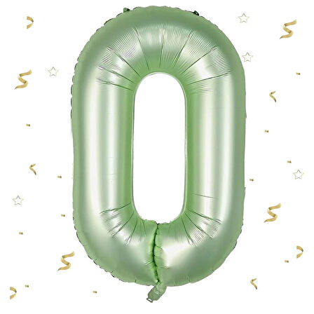 Benim Marifetlerim 0 Rakamı Su Yeşili Folyo Balon 40 inch 90 cm