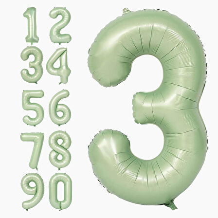 Benim Marifetlerim 3 Rakamı Su Yeşili Folyo Balon 40 inch 90 cm