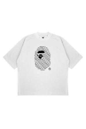 Unisex Oversize Yazılı BAPE x COMME des GARÇONS Baskılı Boxy Fit Kalın Kumaşlı T-shirt