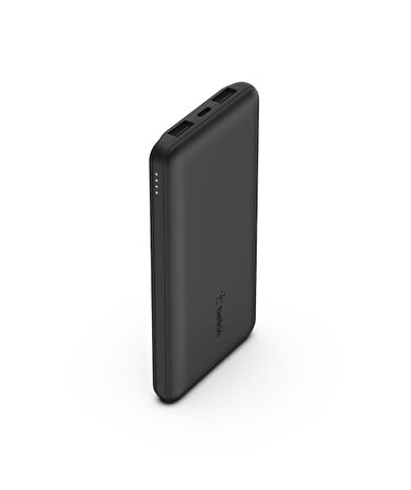 Belkin 10K Power Bank + USB-C 15W, Çift USB-A, 15cm USB-A - C Kablo, Siyah