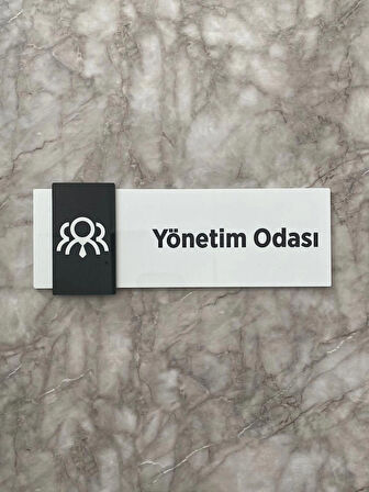 Basic Pearl Black Seri Yönetim Odası Yönlendirme Levhası Kapı İsimliği