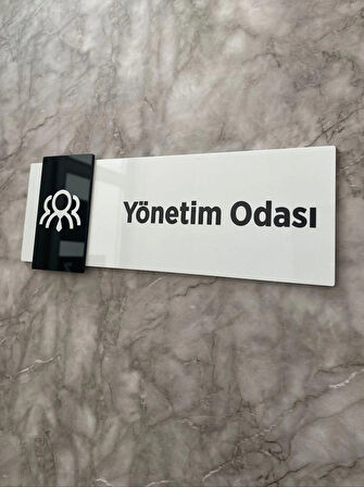 Basic Pearl Black Seri Yönetim Odası Yönlendirme Levhası Kapı İsimliği