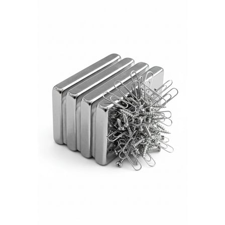 5'li Set: N35 Sınıfı 40x20x5 mm Köşeli Neodyum Mıknatıs (Nikel Kaplama)