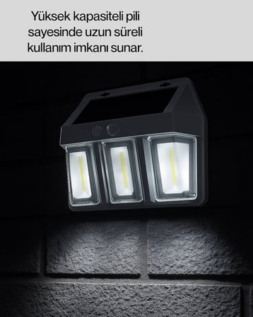 Güneş Enerjili Bahçe ve Duvar Aydınlatma – BK-618-3 LED Lamba
