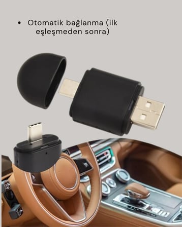 Kablosuz CarPlay Adaptörü – Bluetooth 5.4 ve Wi-Fi 6 Teknolojili Tak & Çalıştır Dönüştürücü