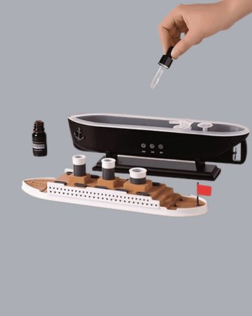 Ultra Sessiz Titanik Gemi LED Işıklı Aroma Difüzörü Oda Nemlendirici