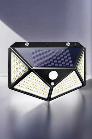 Güneş Enerjili Bahçe Aydınlatma Lambası Solar 100 Led Lamba