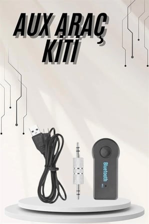 Yeni Nesil Bluetooth Aux Araç Kiti Siyah TV Tablet Telefon Araç Araba