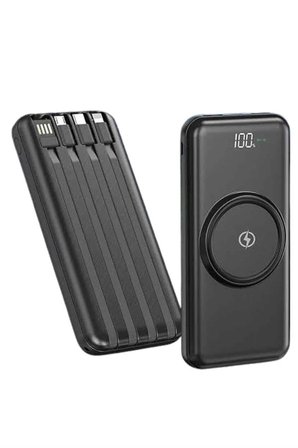 Kablosuz Çoklu Şarj Girişli 10.000 Mah Kablolu Powerbank Taşınabilir