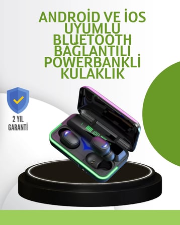 Eco Lounge E10 Oyun Modlu Bluetooth Kulaklık Powerbanklı ve LED Ekranlı Siyah