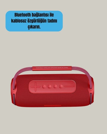 IPX6 Su Geçirmez RGB LED Işıklı Taşınabilir Bluetooth Hoparlör 2400 mAh