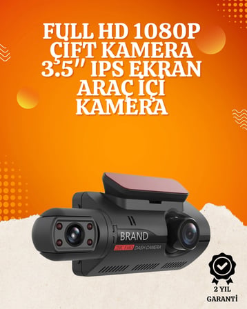 WiFi Destekli Araç Kamerası – 3 inç Ekran, 1080P Ön ve 720P İç Kamera