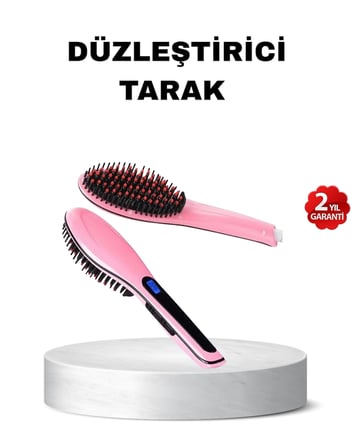 Dijital Ekranlı Seramik Saç Düzleştirici Tarak – 5 Kademeli Isı Ayarı, İyon Kontrollü