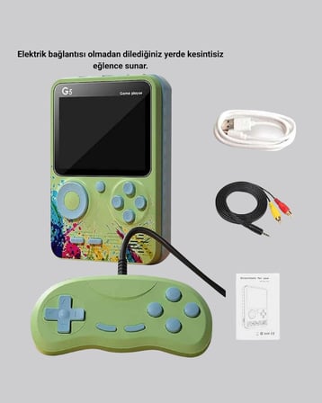 G5 Retro Oyun Konsolu 500 Klasik Oyunlu 3 İnç HD Ekran ve TV Bağlantılı
