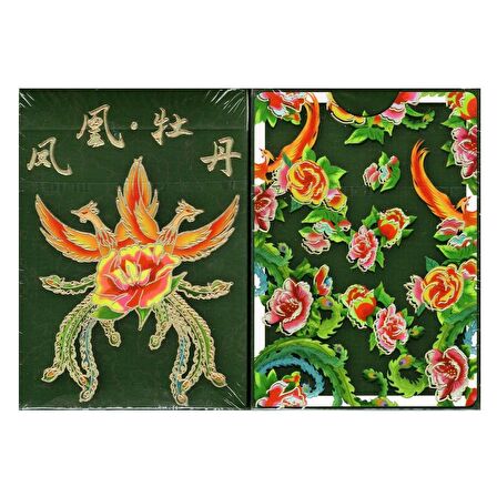 BPCC Phoenix and Peony Green Premium Oyun Kağıdı Koleksiyonluk iskambil Kartları