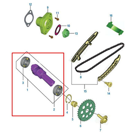 Bajaj Pulsar Ns 200 ,Rs 200 Eksantrik Mili Tek Yivli Kam Mili Euro 3 Orjinal 2014-2017-Arasmoto
