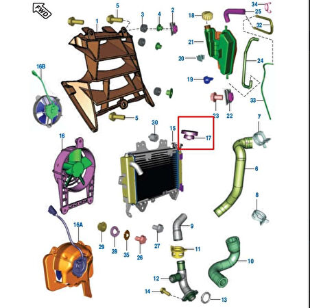 Bajaj Pulsar Ns 200,Rs 200,Dominar 400,250 Uyumlu Radyatör Kapağı Orjinal 2014-24 Arasmoto