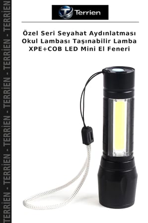 Özel Seri Seyahat Aydınlatması Okul Lambası Taşınabilir Lamba XPE+COB LED Mini El Feneri