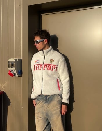 Oversize Çift Taraflı Ferrari Spor Ceket