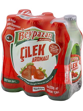 Beypazarı Çilek Aromalı Maden Suyu 200 Ml X 6 Adet