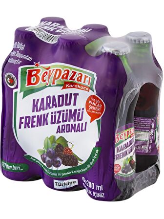 Beypazarı Karadut Frenk Üzümü Maden Suyu 200 Ml X 6 Adet