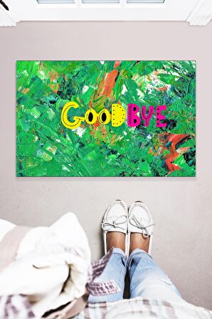 Goodbye Fırça Çok Amaçlı Dekoratif İç ve Dış Mekan Kapı Önü Paspası 45x70