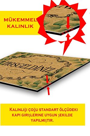 Kırmızı Gül Home Çok Amaçlı Dekoratif Kapı Önü Paspası 45x70