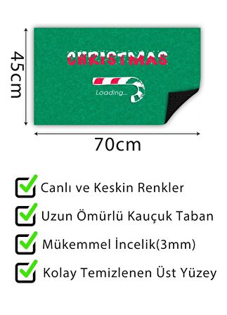 Chrıstmas Loading Kapı Önü Paspası Dekoratif Kapı Paspası Dış Mekan Paspas Ev Içi Paspası 45x70cm