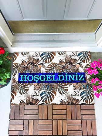 Hoşgeldiniz  Kapı Önü Paspası Dekoratif Kapı Paspası Dış Mekan Paspas Ev Içi Paspası 45x70cm