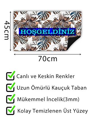 Hoşgeldiniz  Kapı Önü Paspası Dekoratif Kapı Paspası Dış Mekan Paspas Ev Içi Paspası 45x70cm