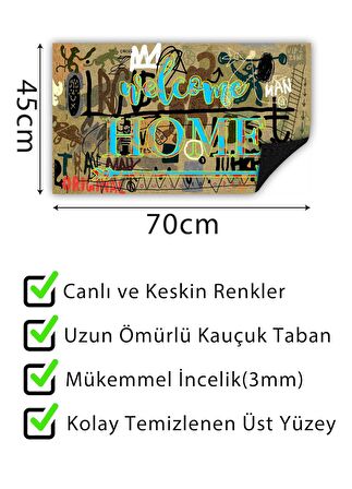 Welcome Orijinal Kapı Önü Paspası Dekoratif Kapı Paspası Dış Mekan Paspas Ev Içi Paspası 45x70cm