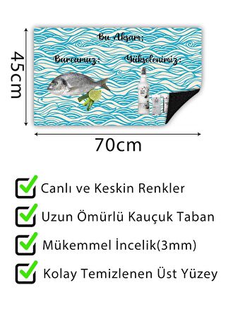 Rakı balık Kapı Önü Paspası Dekoratif Kapı Paspası Dış Mekan Paspas Ev Içi Paspası 45x70cm