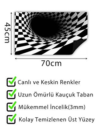 İlizyon Kapı Önü Paspası Dekoratif Kapı Paspası Dış Mekan Paspas Ev Içi Paspası 45x70cm