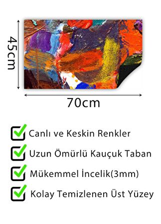 Rengarenk Kapı Önü Paspası Dekoratif Kapı Paspası Dış Mekan Paspas Ev Içi Paspası 45x70cm